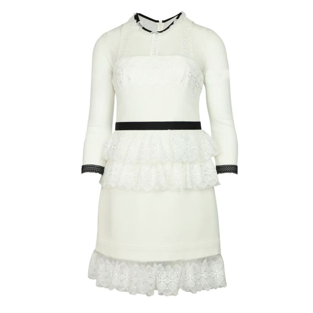 Three Floor Duchess Dress in White Polyester